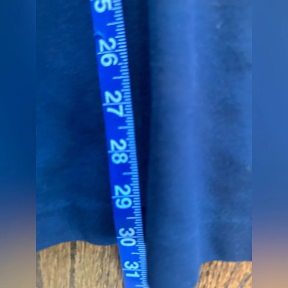 1901 Navy blue red bow a line fit flare long sleeve dress size 4P preppy 1096 - Picture 10 of 11